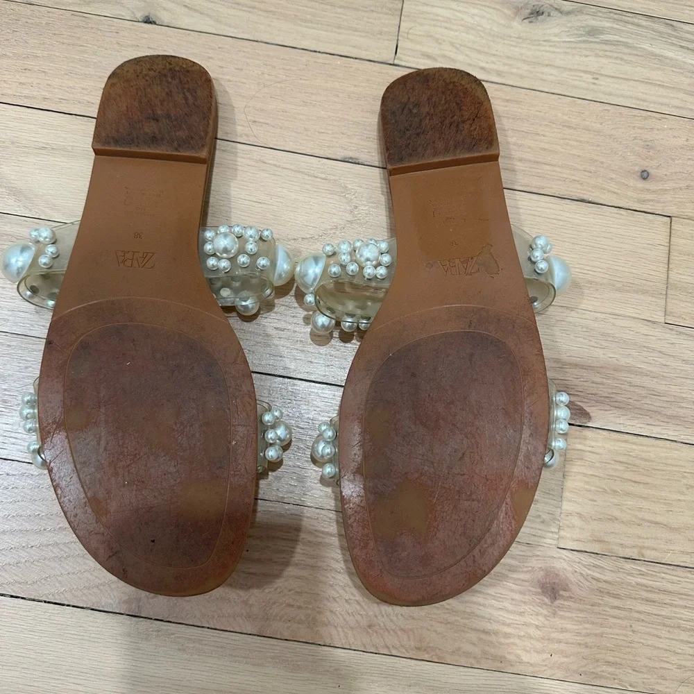 Zara Pearl Embellished Sandals - Picture 3 of 3